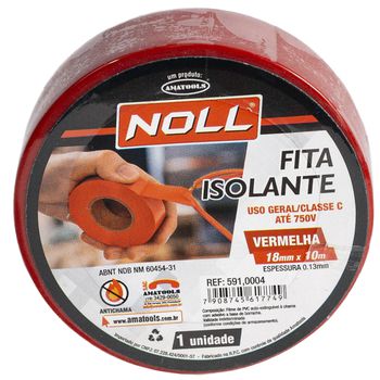 Fita Isolante Vermelho 18mm x 10m (591,0004) - Noll - Ritec Máquinas e Ferramentas