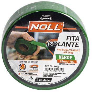Fita Isolante Verde 18mm x 10m (591,0005) - Noll - Ritec Máquinas e Ferramentas