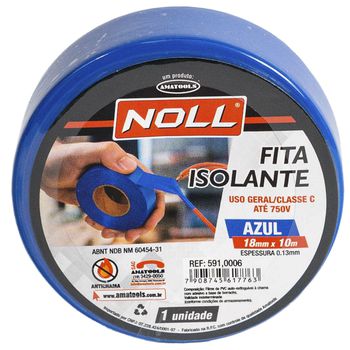 Fita Isolante Azul 18mm x 10m (591,0006) - Noll - Ritec Máquinas e Ferramentas