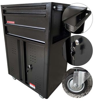 Carrinho Para Ferramentas Com 3 Gavetas Preto (NC-14) - Nocram - Ritec Máquinas e Ferramentas