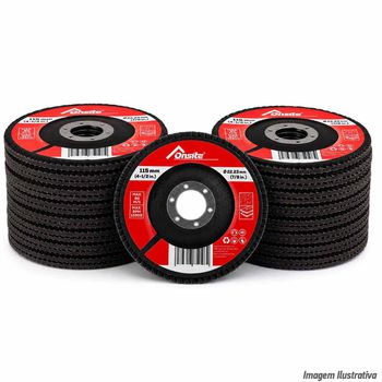 Kit Disco de Lixa Flap 4.1/2'' x 7/8'' - GR80 Com 50 Unidades (746785) - Onsite - Ritec Máquinas e Ferramentas