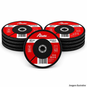 Kit Disco de Lixa Flap 7'' x 7/8'' - GR50 Com 10 Unidades (746802) - Onsite - Ritec Máquinas e Ferramentas