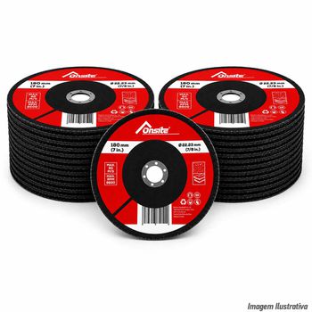  Kit Disco de Lixa Flap 7'' x 7/8'' - GR50 Com 50 Unidades (746802) - Onsite - Ritec Máquinas e Ferramentas