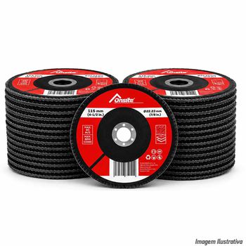 Kit Disco de Lixa Flap 7'' x 7/8'' - GR80 Com 100 Unidades (746805) - Onsite - Ritec Máquinas e Ferramentas