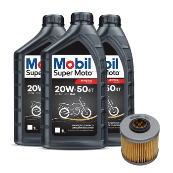 Kit Troca Óleo XT 660 (3x Óleo 4T 20W-50 + Filtro) - Mobil e Fram - Ritec Máquinas e Ferramentas