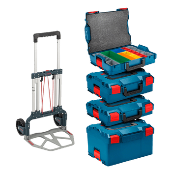 Kit 4 Maletas L-Boxx + Carrinho de Transporte Articulado - BOSCH - Ritec Máquinas e Ferramentas
