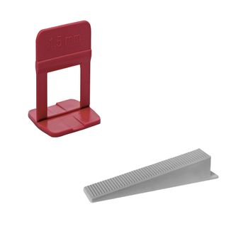 Espaçador 1,5mm Slim (1000 Uni.) + Cunha (1000 Uni.) - Cortag - Ritec Máquinas e Ferramentas