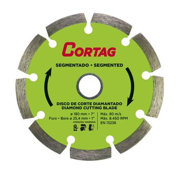 Disco Diamantado Segmentado 180mm - Cortag - Ritec Máquinas e Ferramentas