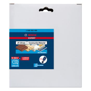 Serra copo Bosch EXPERT Construction Material 159 mm, 6 1/4'' - Ritec Máquinas e Ferramentas