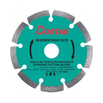 Disco Diamantado Segmentado ECO 110mm 61699 - Cortag - Ritec Máquinas e Ferramentas