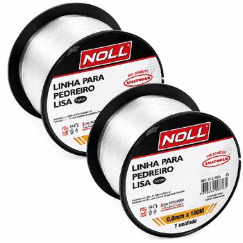 Jogo de Linhas Para Pedreiro em Nylon Liso 0,8mm x 100m Com 2 Unidades (615,0001) - Noll - Ritec Máquinas e Ferramentas