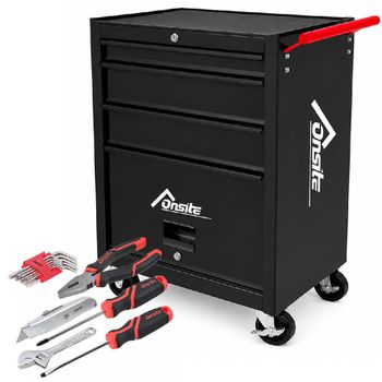 Carrinho Para Ferramentas Fechado Com 3 Gavetas e Jogo de Ferramentas 16 Peças - Onsite - Ritec Máquinas e Ferramentas