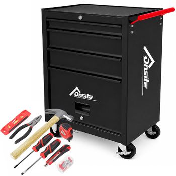 Carrinho Para Ferramentas Fechado Com 3 Gavetas e Jogo de Ferramentas 8 Peças - Onsite - Ritec Máquinas e Ferramentas