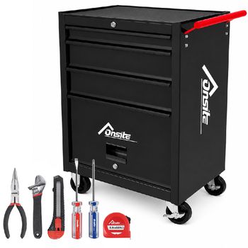 Carrinho Para Ferramentas Fechado Com 3 Gavetas e Jogo de Ferramentas 6 Peças - Onsite - Ritec Máquinas e Ferramentas