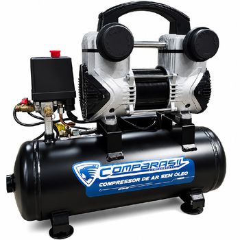 Compressor de Ar Sem Óleo 1.1Hp / 8,3BAR / 850W / 220V (1200-8L) - Compbrasil - Ritec Máquinas e Ferramentas