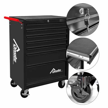 Carrinho Fechado Para Ferramentas Com 7 Gavetas Preto (O326454) - Onsite - Ritec Máquinas e Ferramentas