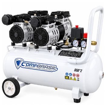 Compressor de Ar Sem Óleo 1,5Hp / 8,3BAR / 500W / 220V (550*2-50L) - Compbrasil - Ritec Máquinas e Ferramentas