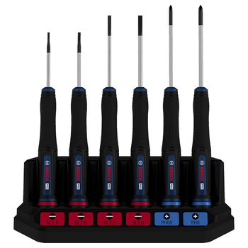 Chave de Precisão Fenda / Phillips Com 6 Peças (1600A039PL) - Bosch Pro - Ritec Máquinas e Ferramentas