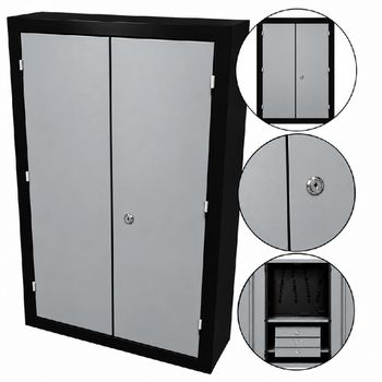 Armário Para Ferramentas Fechado Com 3 Gavetas Preto e Cinza (1115) - Fercar - Ritec Máquinas e Ferramentas