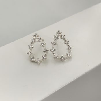 Brinco Gota Com Zirconia Prata 925 - 1011830325 - Roanne Jóias
