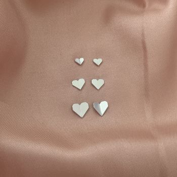 Trio Brinco Coraçao Origami Liso Prata 925 - 10118... - Roanne Jóias