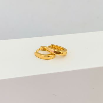 Argola Click Oval Lisa Banhada a Ouro 18k - 101183... - Roanne Jóias