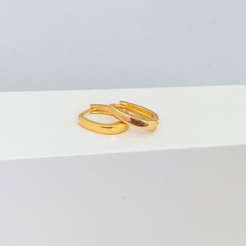 Argola Click Oval Lisa Banhada a Ouro 18k - 10118... - Roanne Jóias