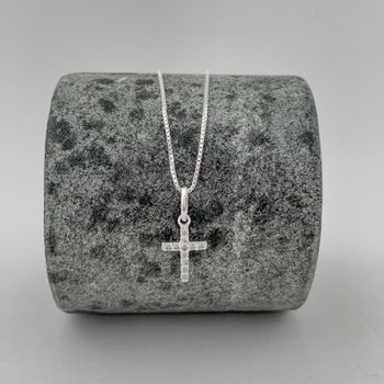Corrente com Pingente Cruz Cravejada Prata 925 - ... - Roanne Jóias