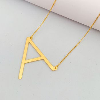  Corrente Inicial Banhado a Ouro 18k - 1011830684 - Roanne Jóias