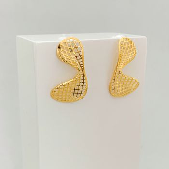 Brinco Rendado Banhado a Ouro 18k - 1011831797 - Roanne Jóias