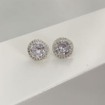 Brinco Redondo com Zirconia Cristal Prata 925 - 10... - Roanne Jóias