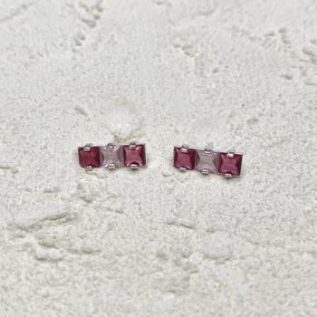 Brinco Quadrados Rosa Claro Prata 925 - 1011831860 - Roanne Jóias