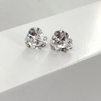 Brinco Coraçao Zirconia Cristal 10x10mm Prata 925 ... - Roanne Jóias