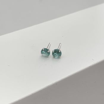 Brinco Baby 5mm Zirconia Verde Prata 925 - 1011832... - Roanne Jóias