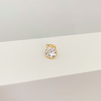 Pingente Solitário Zirconia Cristal 8mm Banhado a ... - Roanne Jóias