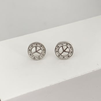 Brinco Redondo Paz Com Zircônia Prata 925 - 10120... - Roanne Jóias