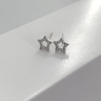 Brinco Estrela Com Zircônia Prata 925 - 104701 - Roanne Jóias