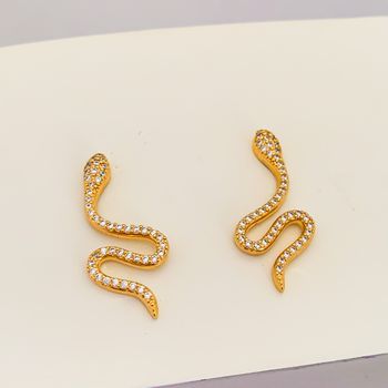 Brinco Cobra Banhado a Ouro 18k - 105229 - Roanne Jóias