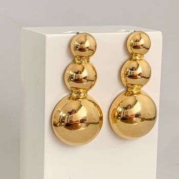 Brinco Esferas Banhado a Ouro 18k - 106014 - Roanne Jóias