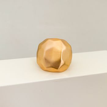 Anel Esculpido Acetinado Banhado a Ouro 18k - 106... - Roanne Jóias