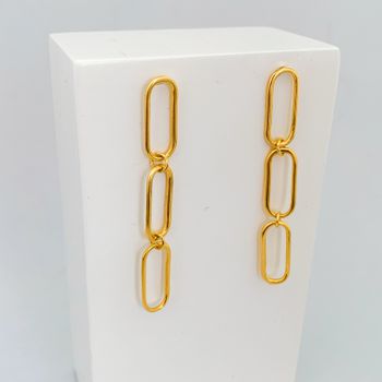 Brinco Elos Finos Banhado a Ouro 18k - 106447 - Roanne Jóias