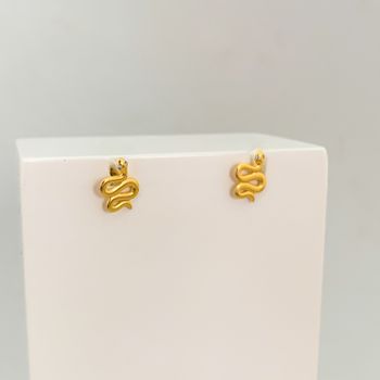 Brinco Cobra Olho Zircônia Banhado a Ouro 18k - ... - Roanne Jóias
