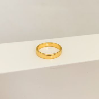 Aliança Quadrada Banhado a Ouro 18k - 106997 - Roanne Jóias