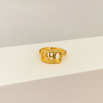 Anel Infantil ABC Banhado a Ouro 18k - 107458 - Roanne Jóias