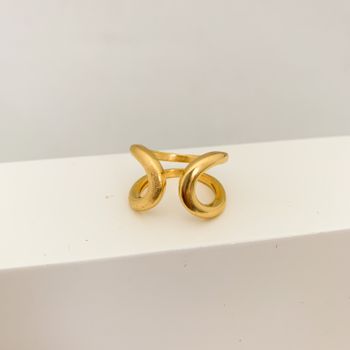 Anel Vazado Banhado a Ouro 18k - 107497 - Roanne Jóias