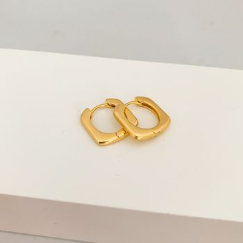 Argola Click Acetinada Banhada a Ouro 18k - 107513 - Roanne Jóias
