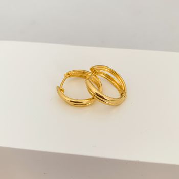 Argola Click Acetinada Banhada a Ouro 18k - 107516 - Roanne Jóias