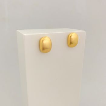 Brinco Acetinado Banhado a Ouro 18k - 107518 - Roanne Jóias