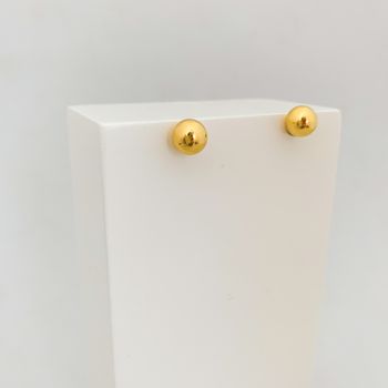 Brinco Bola 8mm Banhado a Ouro 18k - 107521 - Roanne Jóias