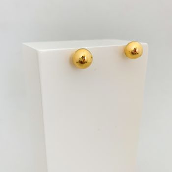 Brinco Bola 10mm Banhado a Ouro 18k - 107522 - Roanne Jóias